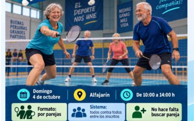 Torneo de dobles Juegos Master Aragón +55: Alfajarín 4 de octubre de 2026.